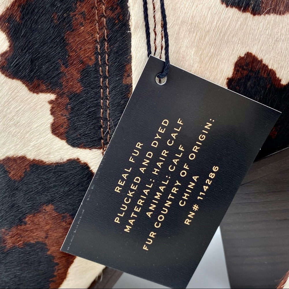 ❄️HP❄️NIB Frye Cream & Brown Calf Hair Georgia Leather Bootie, 5.5 - Picture 14 of 16